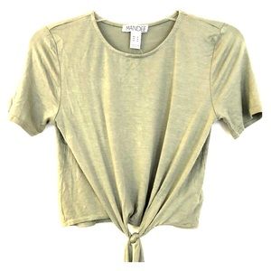 MANDEE•Olive Green•Tie-Front Tee